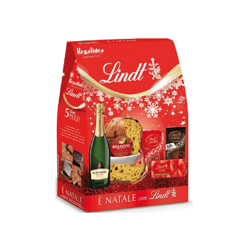 Regalidea Weihnachtssüßigkeiten Regalidea E' Natale con Lindt panettone Geschenkbox