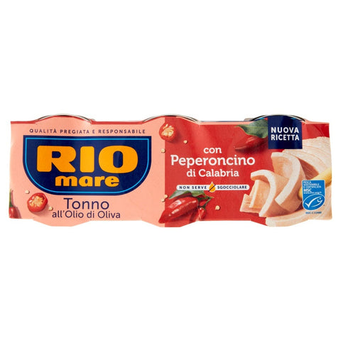 Rio Mare Thunfisch Rio mare Tonno all'Olio di Oliva con Peperoncino di Calabria Thunfisch in Olivenöl mit kalabrischer Chilischote (3x65 g) 8004030271425