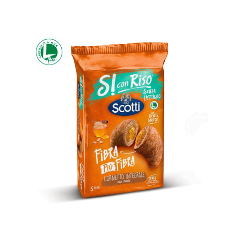 Riso Scotti Snack MHD 07/09/2024 Riso Scotti Si con Riso Cornetti integrali con miele Vollkorn-Honig-Croissants ohne Laktose 250gr 8001860186899