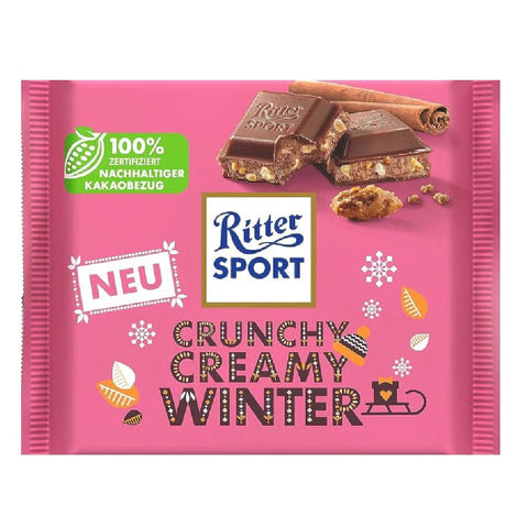 Ritter sport tavoletta cioccolato 3x Ritter Sport Crunchy Creamy Winter 100gr