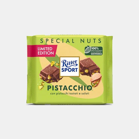 Ritter sport tavoletta cioccolato 4x Ritter Sport pistacchio mit gerösteten und gesalzenen Pistazien 100gr 4000417670915