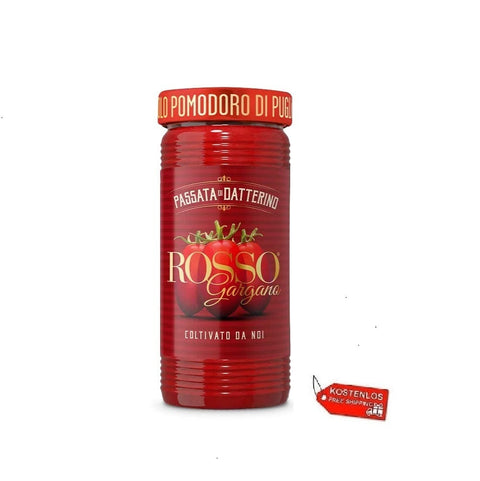 Rosso Gargano Tomaten 12x Rosso Gargano Passata di Datterino di Puglia Apulien-Datterino-Püree 290gr im Glas 8033837720768