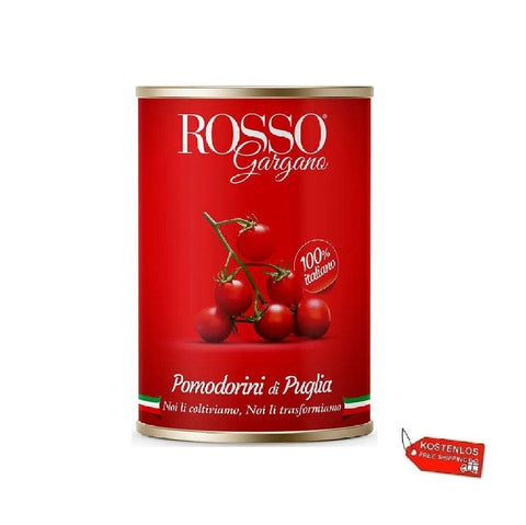 Rosso Gargano Tomaten 12x Rosso Gargano Pomodorini di Puglia Apulien-Kirschtomaten 400 g Dose 8033837720034