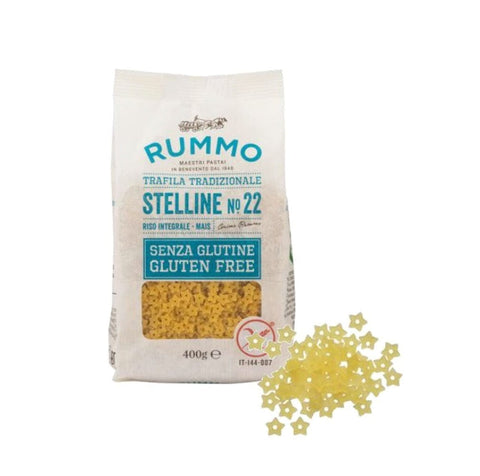 Rummo pasta Rummo Stelline N°22 Senza Glutine Pasta Lenta Lavorazione Teigwaren aus Hartweizengrieß Bronze-Zeichnung Glutenfrei 400g (Copia) 8008343880220