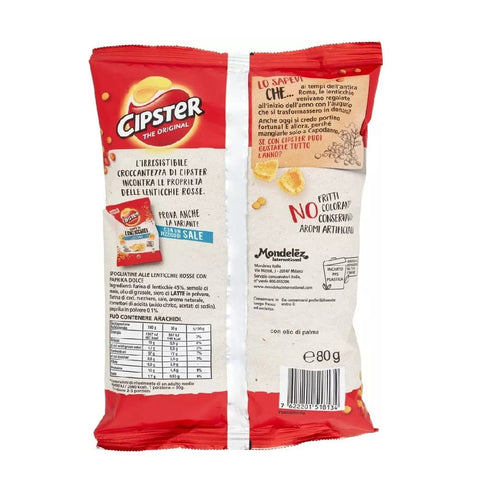 Saiwa Chips 4x Cipster Chips Di Lenticchie Con Paprika Dolce Linsenchips mit süßem Paprika 80gr 7622201518134