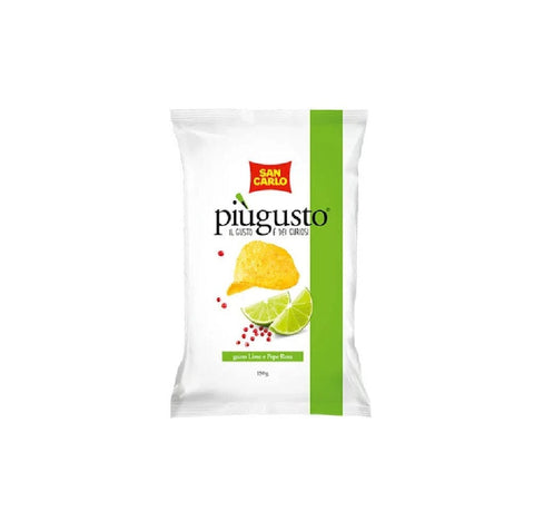 San Carlo Chips 4x San Carlo Patatine piùgusto Lime e Pepe Rosa Gesalzene Chips 150g 8003130127922