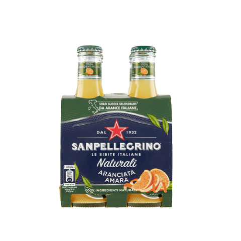 San Pellegrino Soft Drink 12x San Pellegrino l'Aranciata amara Italienisches Bitterorangengetränk 20cl im Glas 80015567