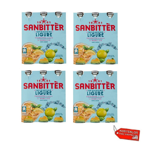 San Pellegrino Soft Drink 12x Sanbitter Ispirazione Ligure Getränk mit Chinotto- und Basilikumgeschmack 3x20cl im Glas 8002270286940