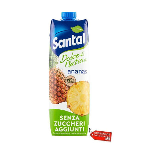 Santal Fruchtsaft 12x Parmalat Santal Succo di Frutta ANANAS Dolce di Natura Senza zuccheri aggiunti Ananassaft ohne Zuckerzusatz Erfrischend 1Lt 8002580001684