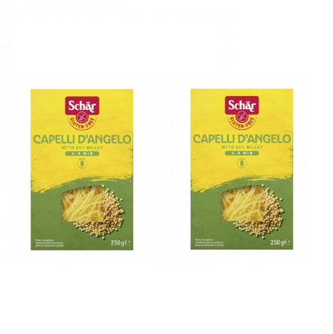 Schar pasta SCHÄR Senza Glutine Capelli d'angelo Glutenfrei Pasta mit 20% Hirse 2x250gr 8008698004067