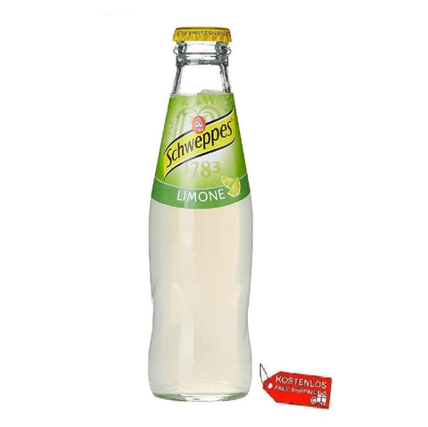 Schweppes Soft Drink 24x Schweppes Limone Italienisches zitrone Erfrischungsgetränk glas 18cl 8014396002656