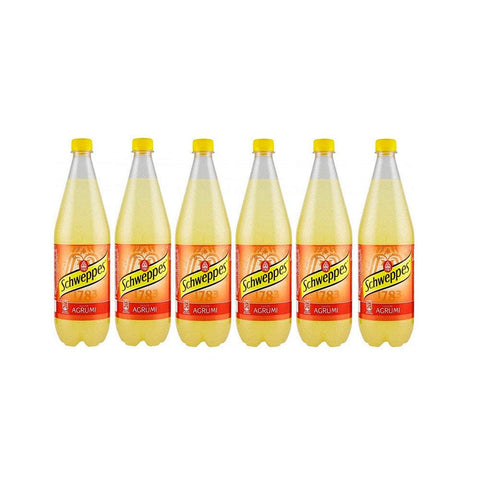 Schweppes Soft Drink 6x Schweppes Agrumi Italienisches Zitrus-Erfrischungsgetränk PET 1 Liter 8014396001475