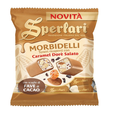 Sperlari Weihnachtssüßigkeiten 3x Sperlari Torroncini Morbidelli Teneri Ricoperti Caramel Dorè Salato 117g 8013399161469