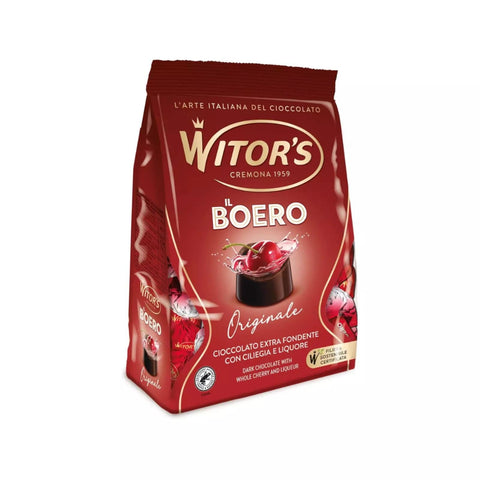 Witor's Weihnachtssüßigkeiten 3x Witor's Il Boero L'originale extra dunkle Schokolade mit italienischer Kirsche 200gr