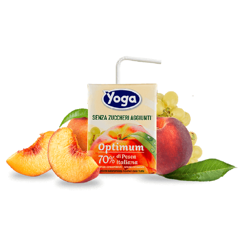 Yoga Fruchtsaft 8x Yoga Optimum Brik Pesca senza zuccheri aggiunti Pfirsichfruchtsaft ohne Zuckerzusatz 3x200ml 8001440132131