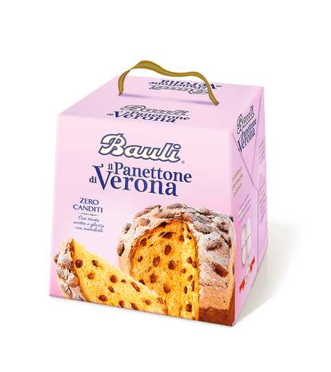 Bauli Weihnachtssüßigkeiten Bauli Panettone Di Verona Zero Canditi Keine Kandierten Früchte mit Mandeln und Rosinen 1Kg 8001720021209