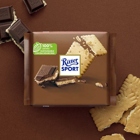 Ritter sport tavoletta cioccolato 3x Ritter Sport Biscotto Keks 100g 4000417214003